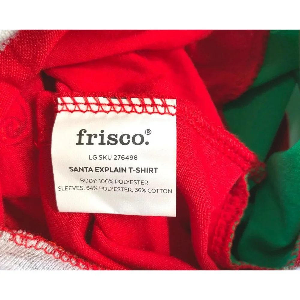 Dog Christmas Costume Red Shirt Size Large Dear Santa I Can Explain NWT